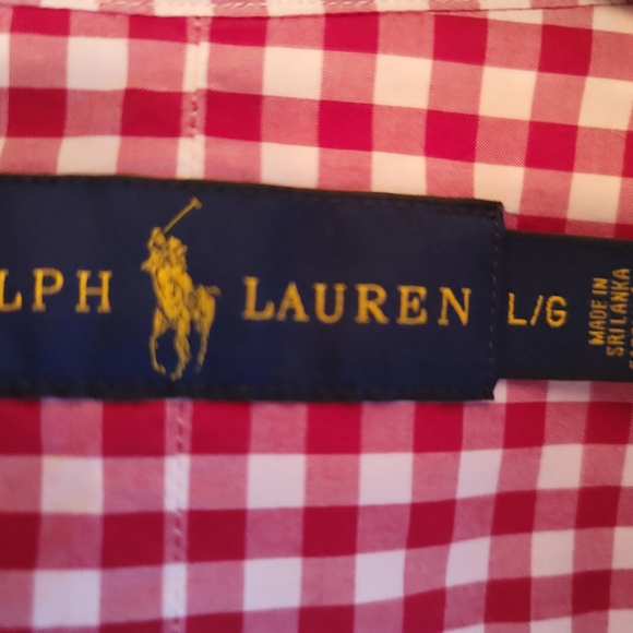 Ralph Lauren 100% Cotton Red Checked Button Down - Picture 3 of 5